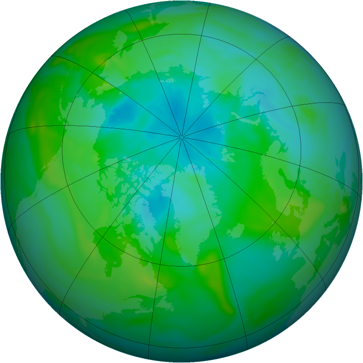 Arctic ozone map for 06 August 2005